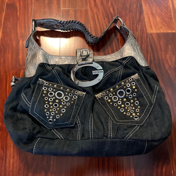 Guess Bags Guess Denim Shoulder Purse Medium Poshmark